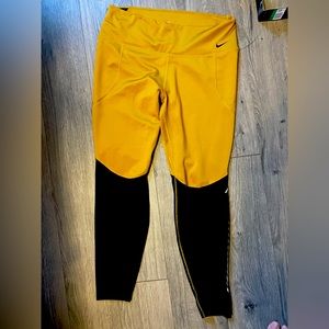 NWT Nike dry fit Mustard yellow leggings